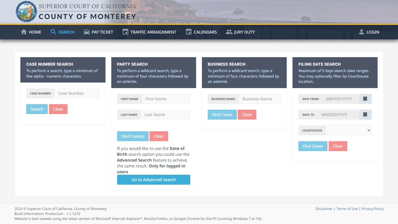 Public Portal - Superior Court of Monterey, County of Monterey
